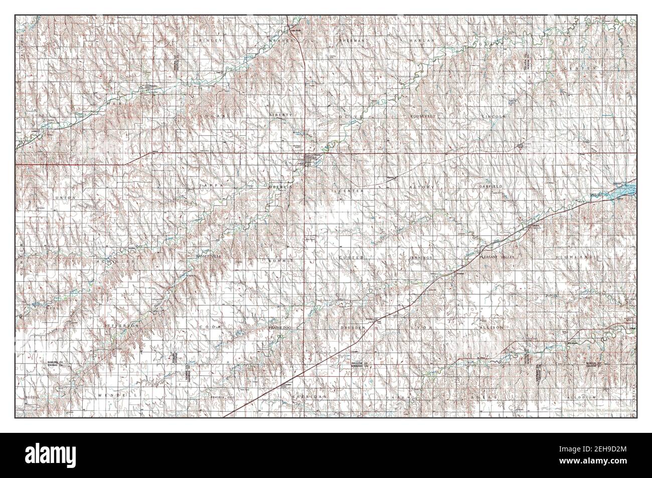 Oberlin, Kansas, map 1985, 1100000, United States of America by