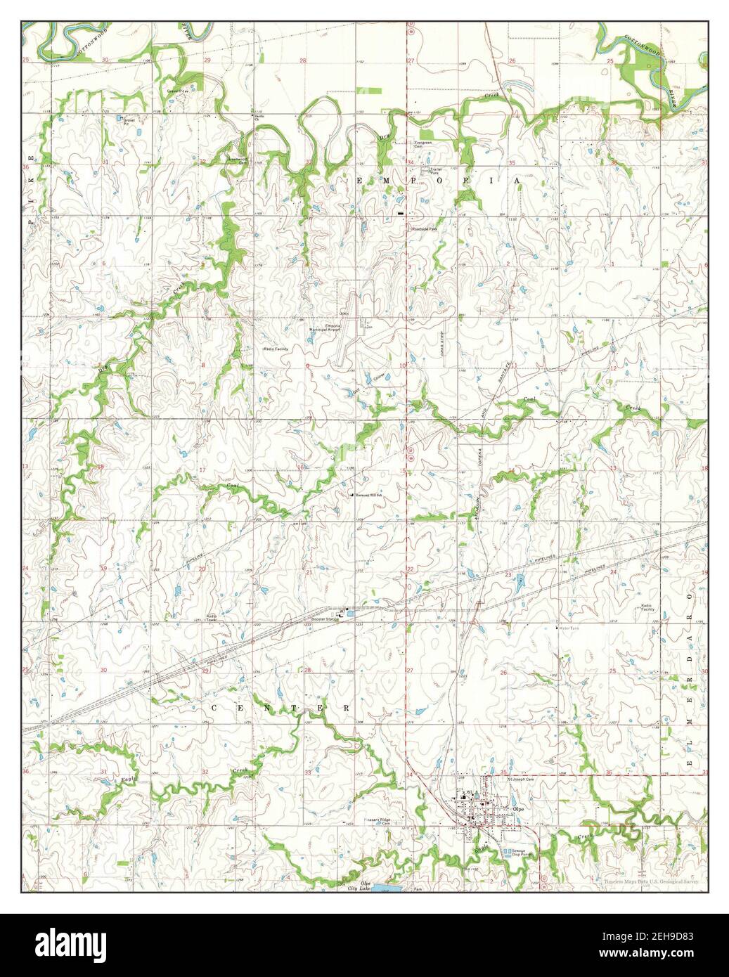 Olpe, Kansas, map 1973, 124000, United States of America by Timeless