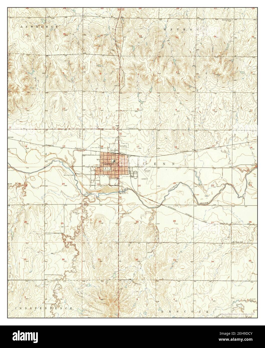 Osborne, Kansas, map 1953, 124000, United States of America by Timeless Maps, data U.S