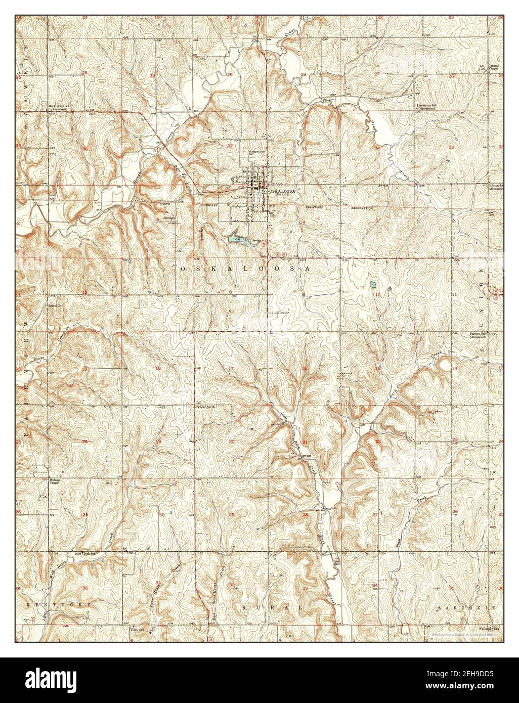Oskaloosa, Kansas, map 1951, 124000, United States of America by