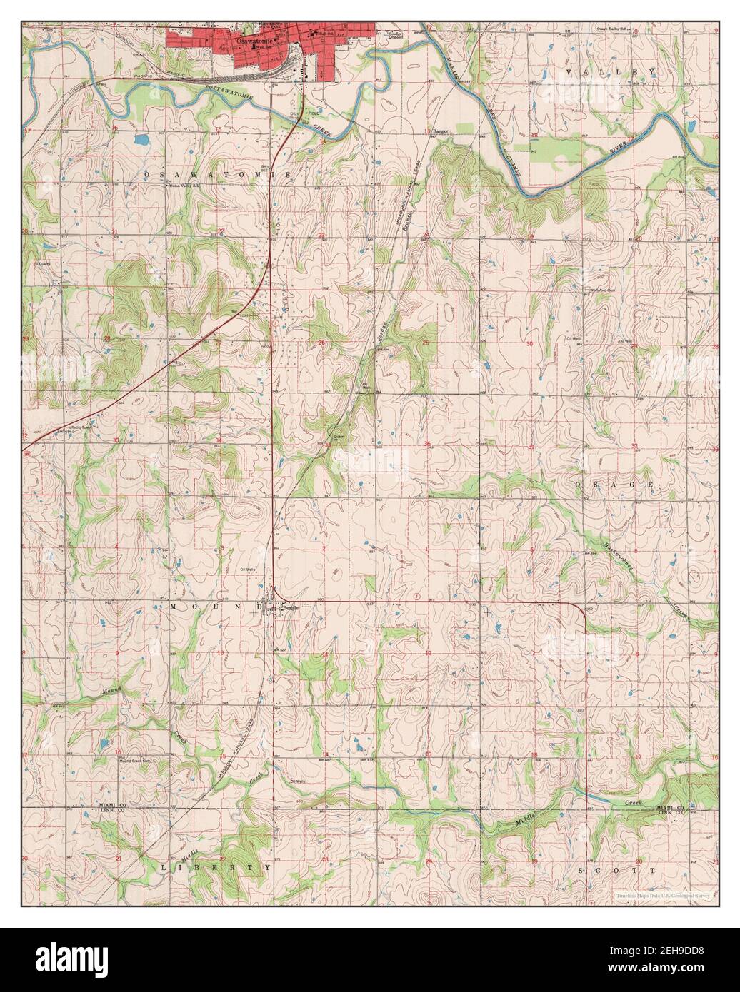 Osawatomie, Kansas, map 1963, 124000, United States of America by