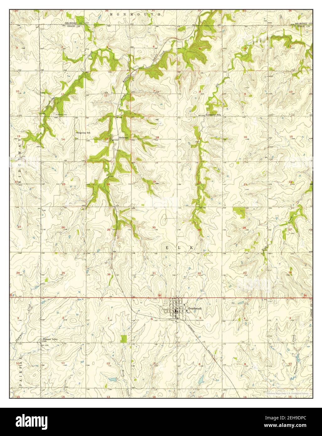Overbrook, Kansas, map 1955, 124000, United States of America by