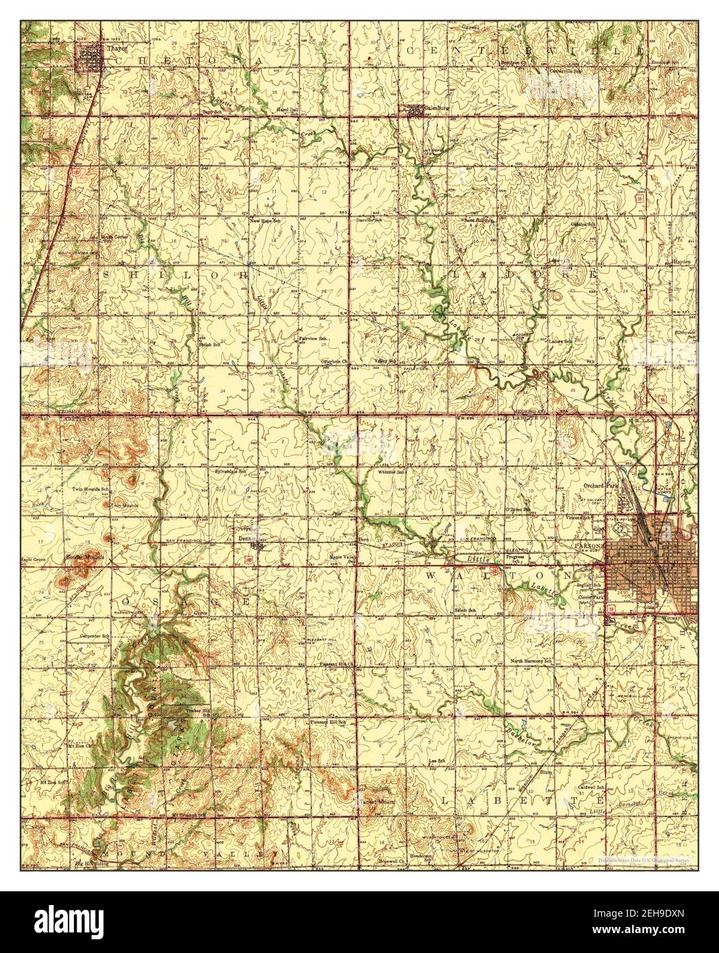 Map of parsons kansas hi-res stock photography and images - Alamy