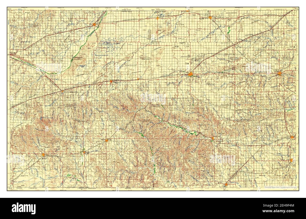 Pratt, Kansas, map 1959, 1:250000, United States of America by Timeless Maps, data U.S. Geological Survey Stock Photo