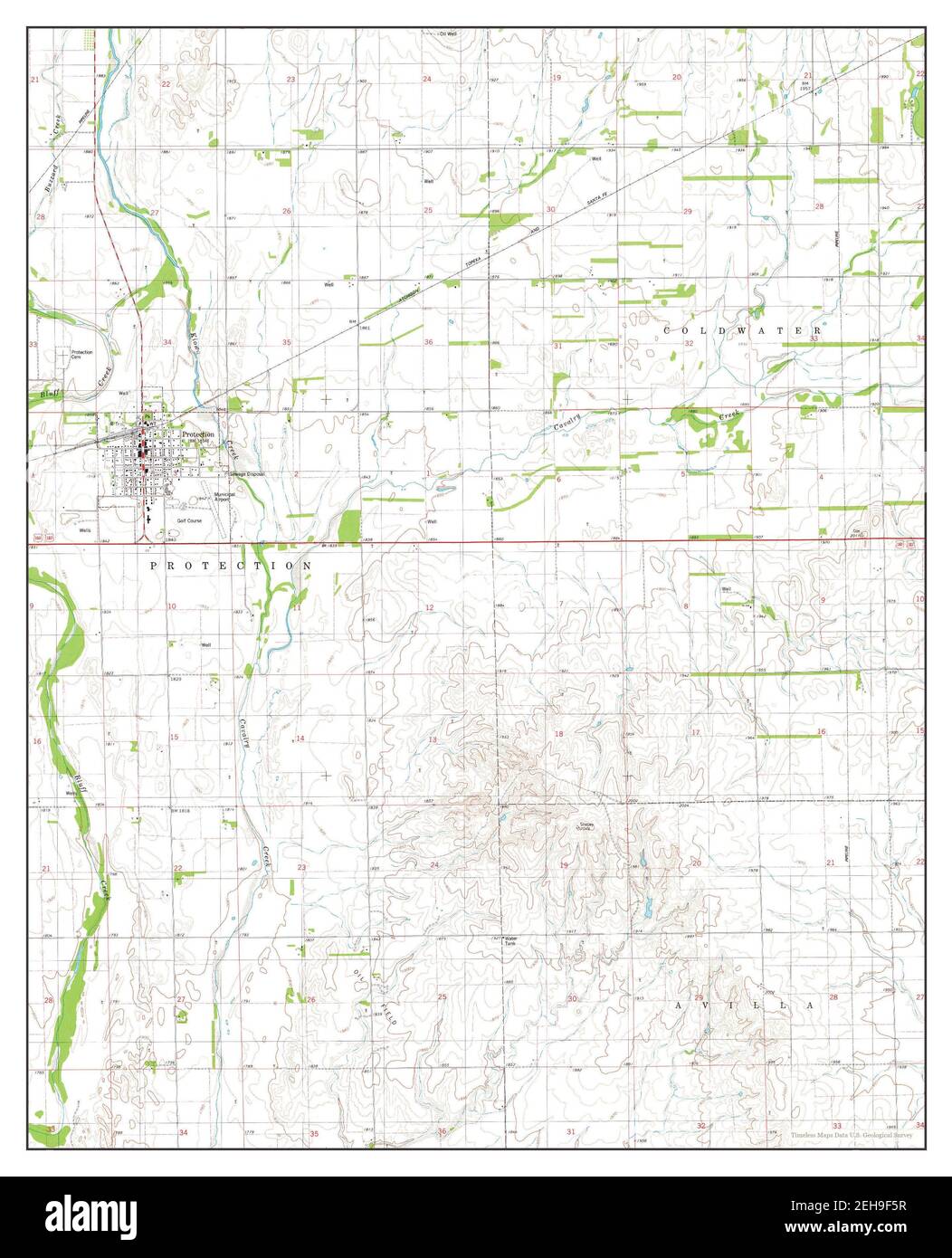 Protection, Kansas, map 1980, 124000, United States of America by