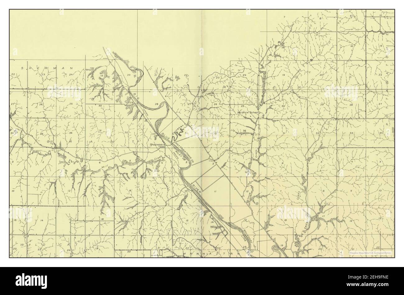 Randolph, Kansas, map 1957, 120000, United States of America by