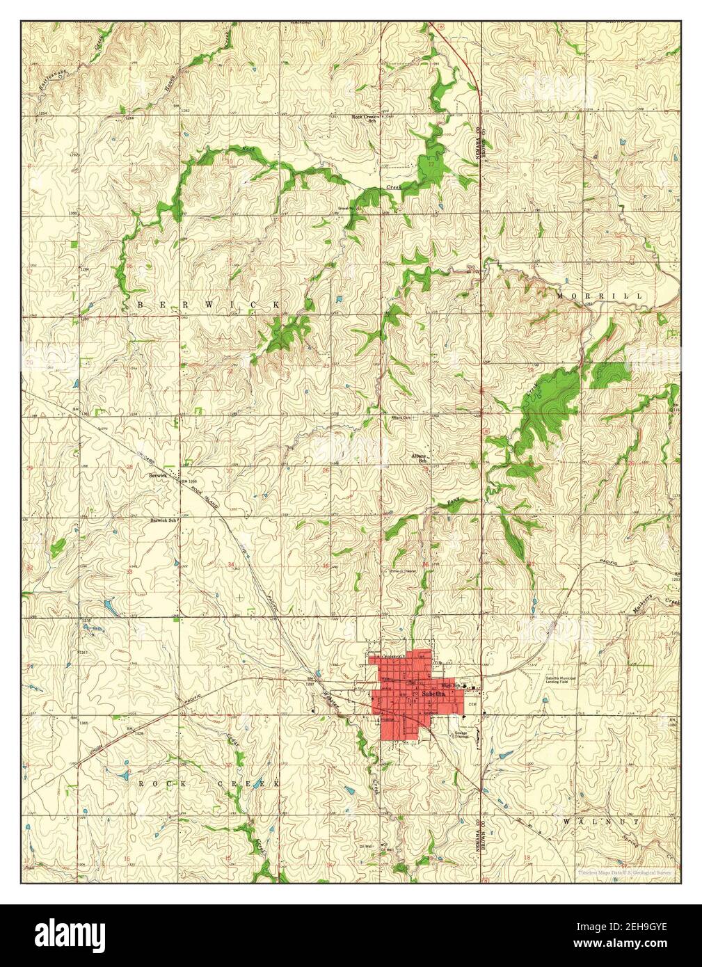 Sabetha, Kansas, map 1960, 124000, United States of America by Timeless Maps, data U.S