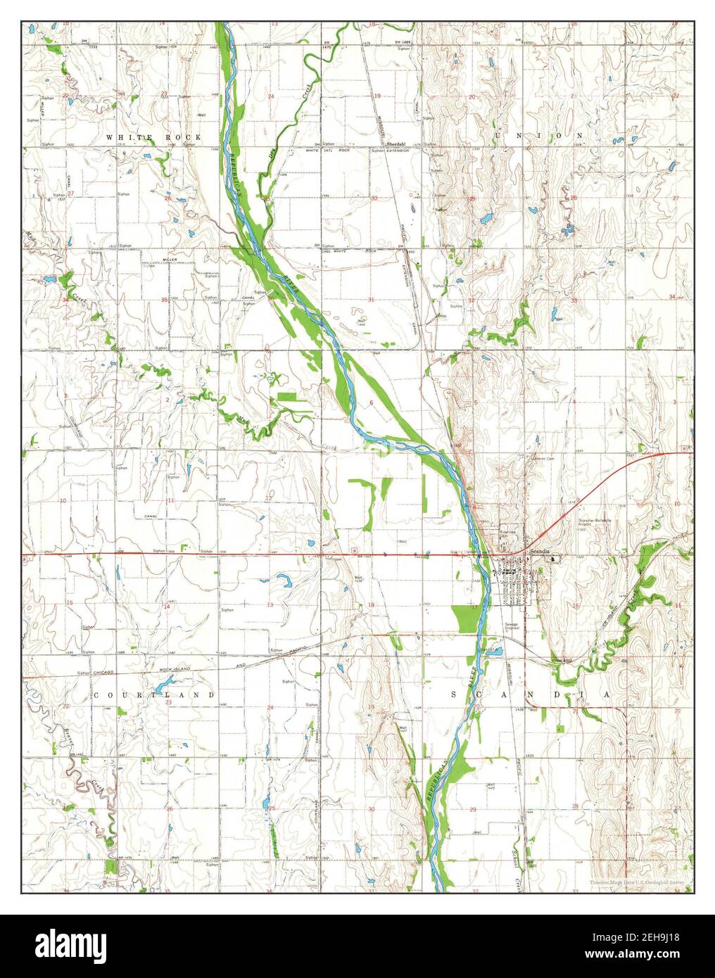 Scandia, Kansas, map 1966, 124000, United States of America by