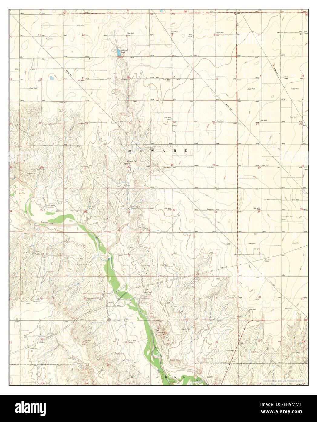 Sublette SW, Kansas, map 1968, 124000, United States of America by
