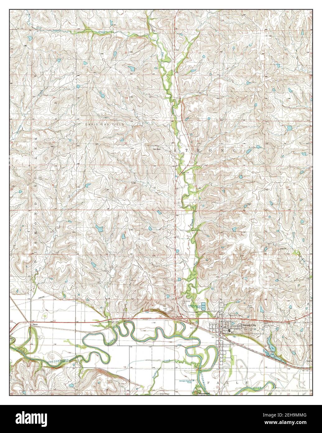 Strong City, Kansas, map 1989, 124000, United States of America by