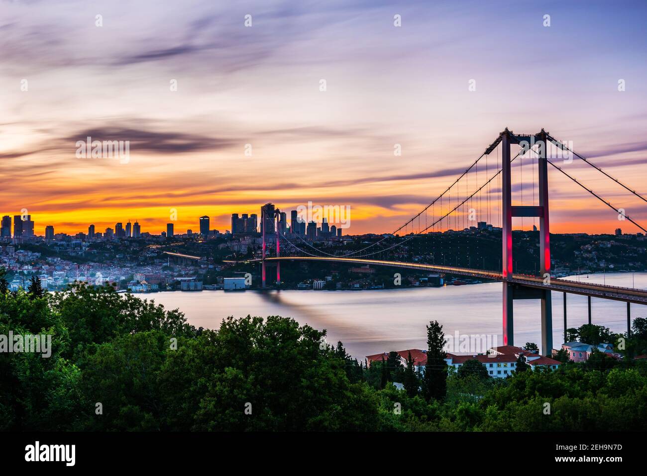 ISTANBUL, TURKEY. Panoramic view of Istanbul Bosphorus on sunset. Istanbul Bosphorus Bridge (15 July Martyrs Bridge. Turkish: 15 Temmuz Sehitler Kopru Stock Photo - Alamy ISTANBUL, TURKEY. Panoramic view of Istanbul Bosphorus on sunset. Istanbul Bosphorus Bridge (15 July Martyrs Bridge. Turkish: 15 Temmuz Sehitler Kopru Stock Photo - Alamy