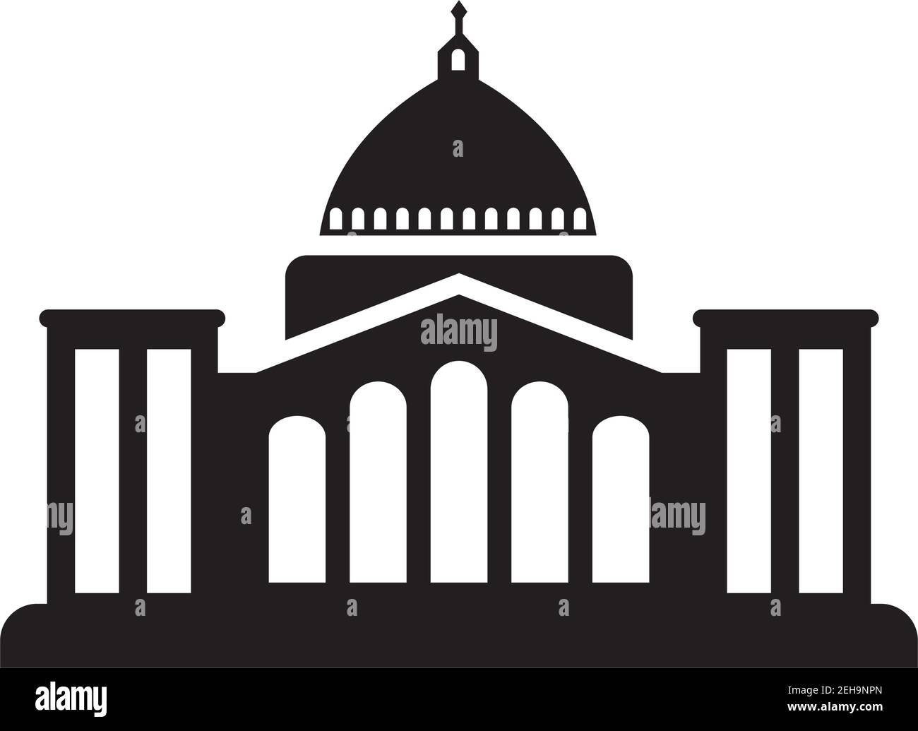 Capitol building icon design template vector isolated illustration Stock Vector