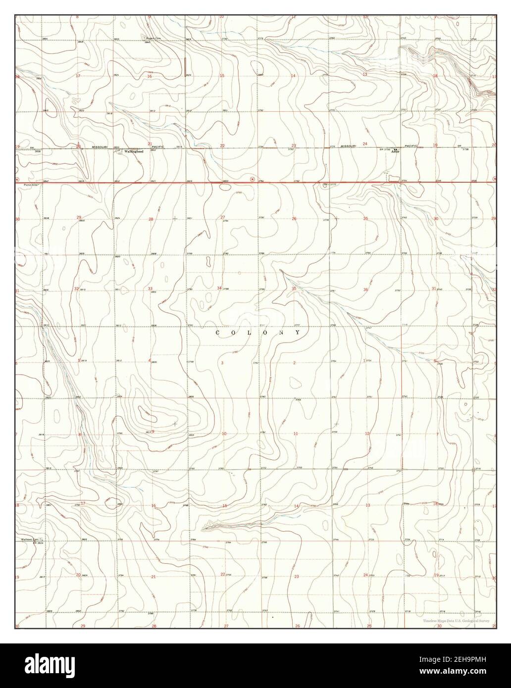 Tribune NW, Kansas, map 1970, 124000, United States of America by Timeless Maps, data U.S