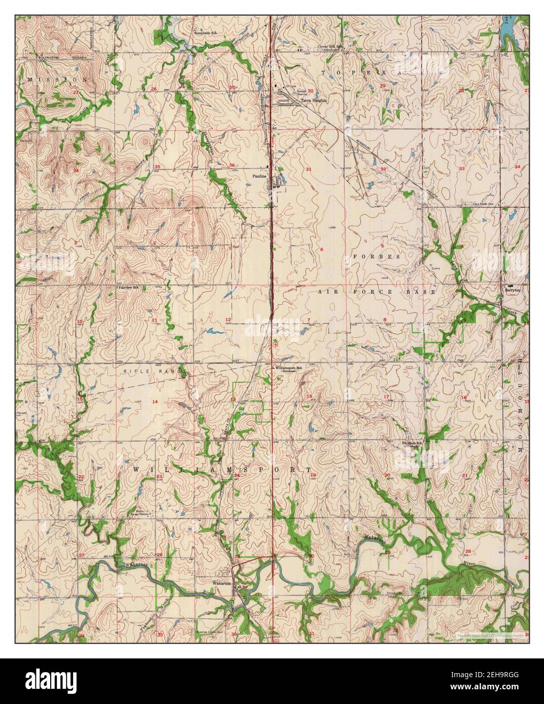 Wakarusa, Kansas, map 1955, 124000, United States of America by