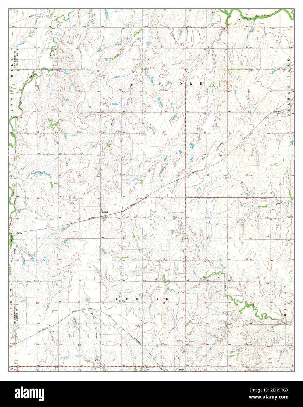 Waldeck, Kansas, map 1971, 124000, United States of America by