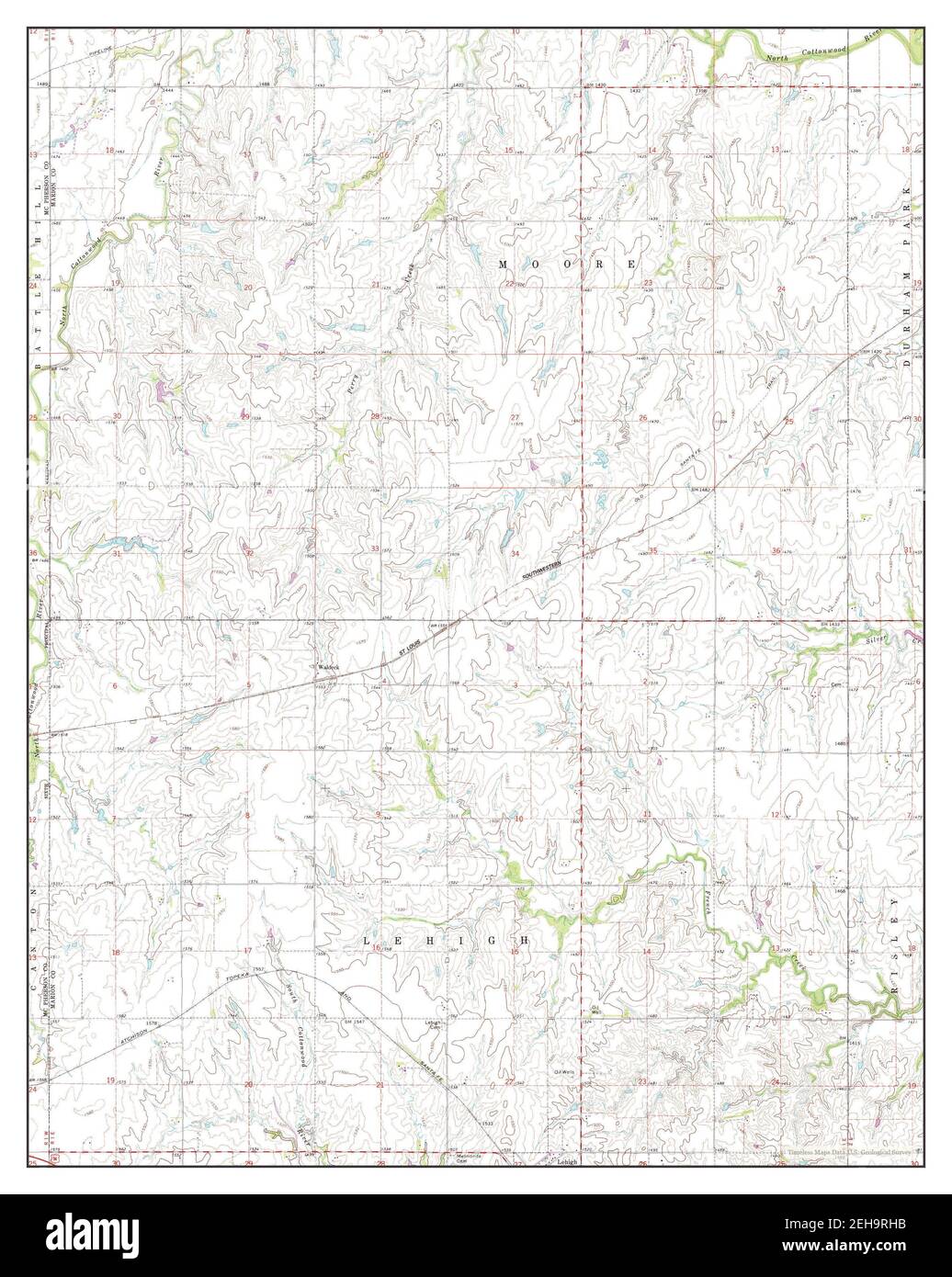 Waldeck, Kansas, map 1971, 124000, United States of America by