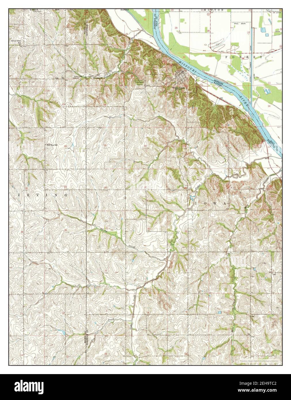 White Cloud, Kansas, map 1959, 124000, United States of America by