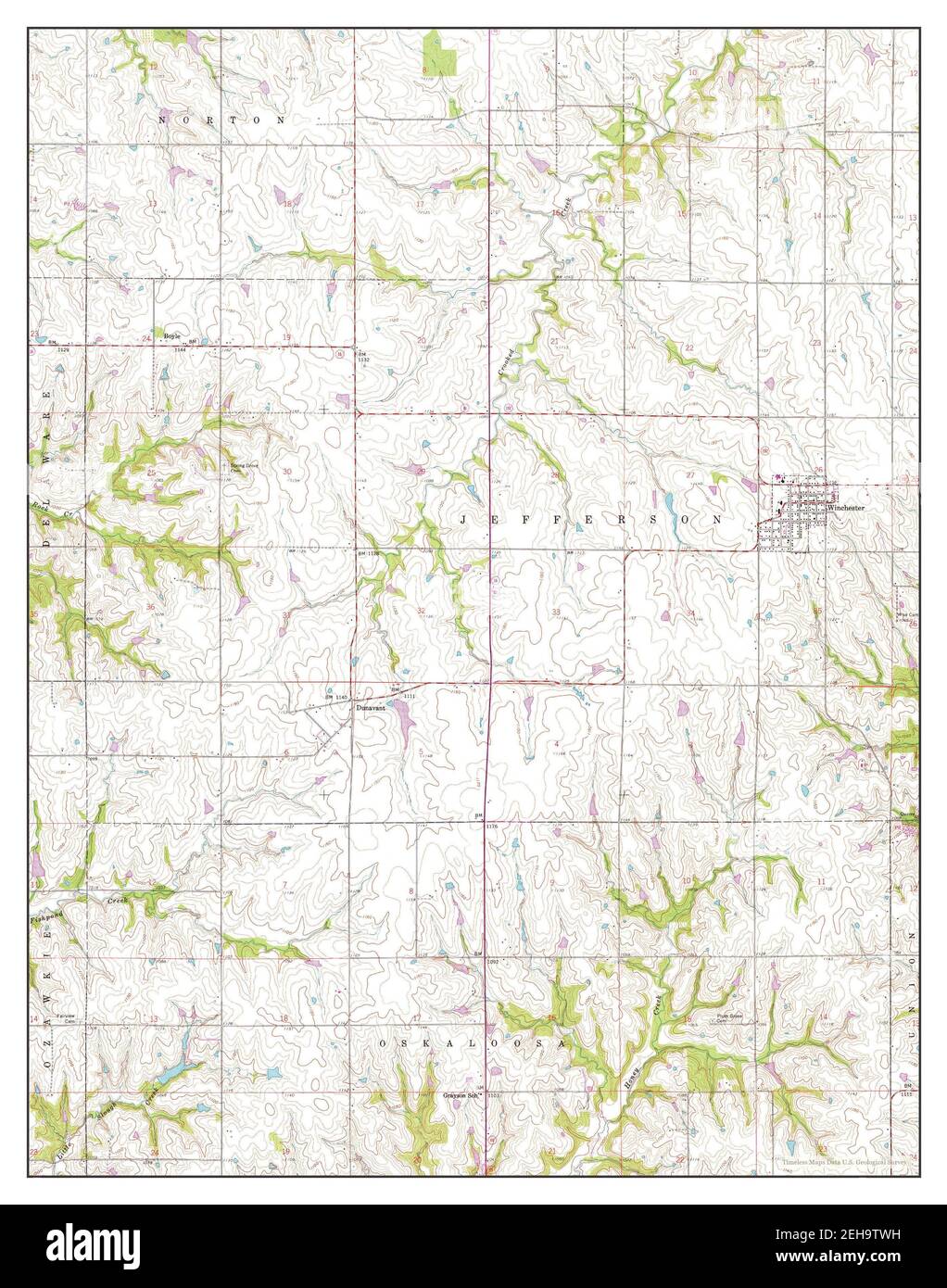 Winchester, Kansas, map 1959, 124000, United States of America by