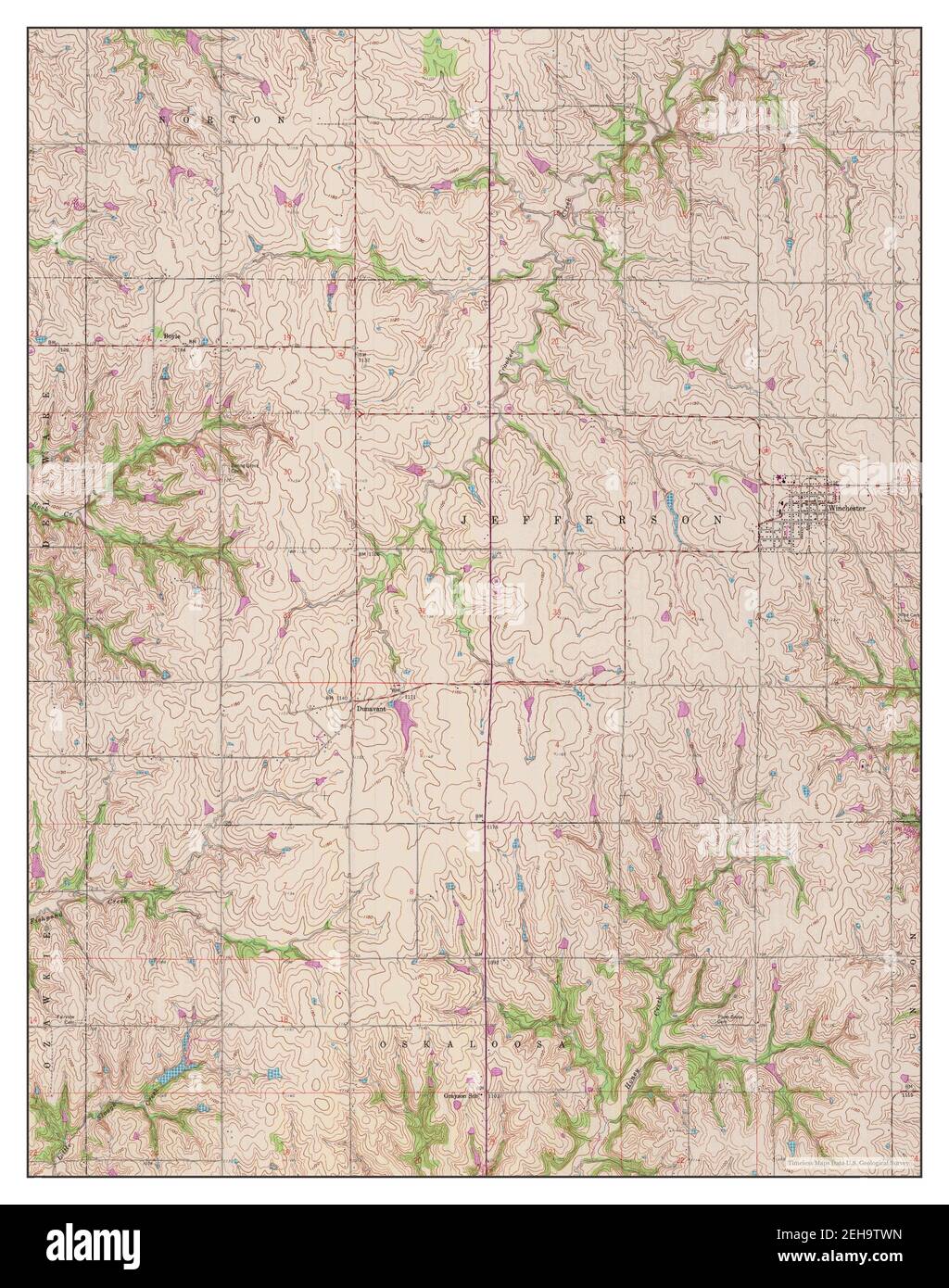 Winchester, Kansas, map 1959, 124000, United States of America by