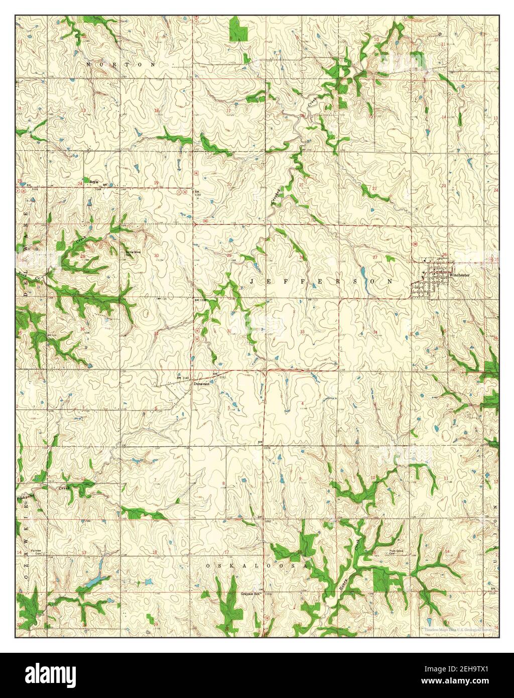 Winchester, Kansas, map 1959, 124000, United States of America by