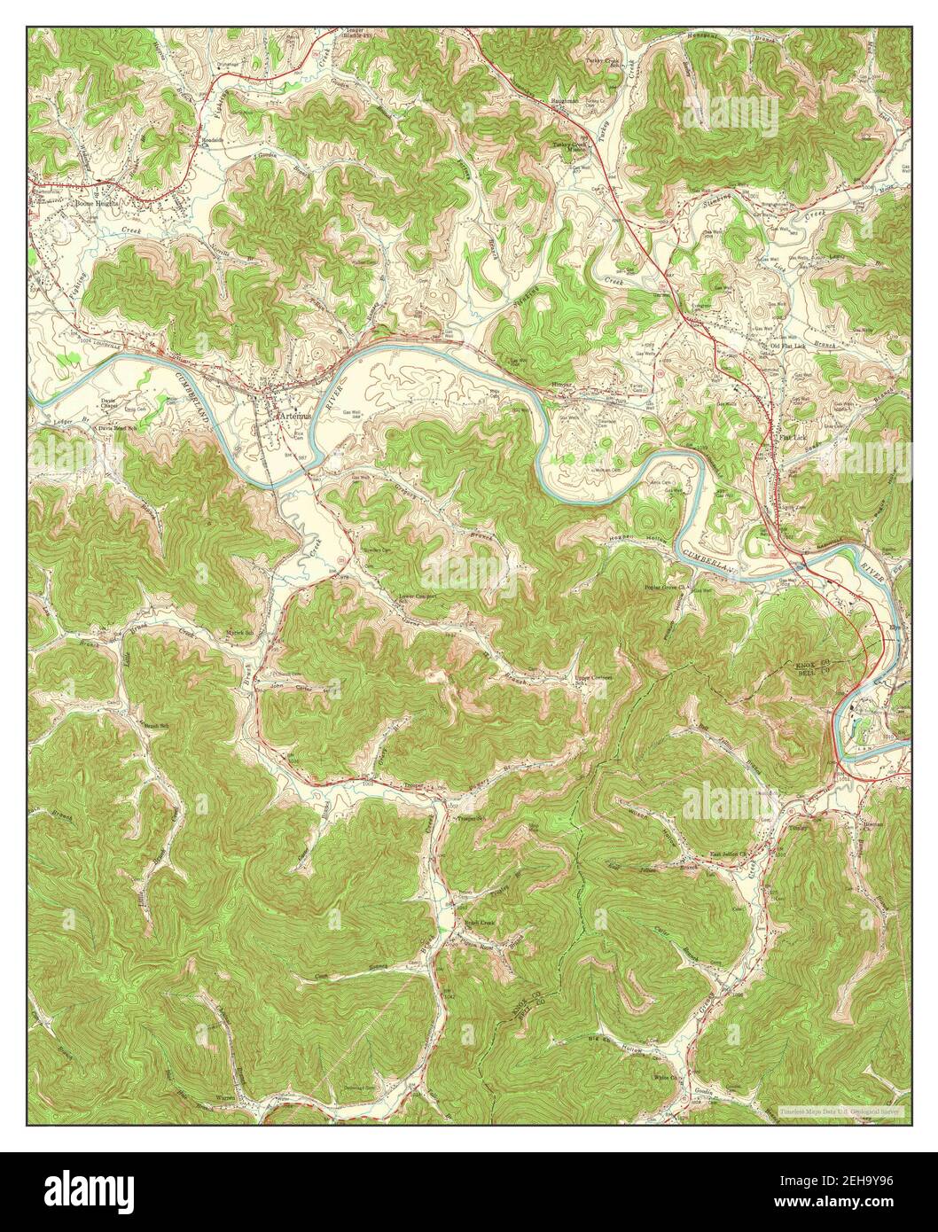Artemus, Kentucky, map 1952, 1:24000, United States of America by Timeless Maps, data U.S. Geological Survey Stock Photo