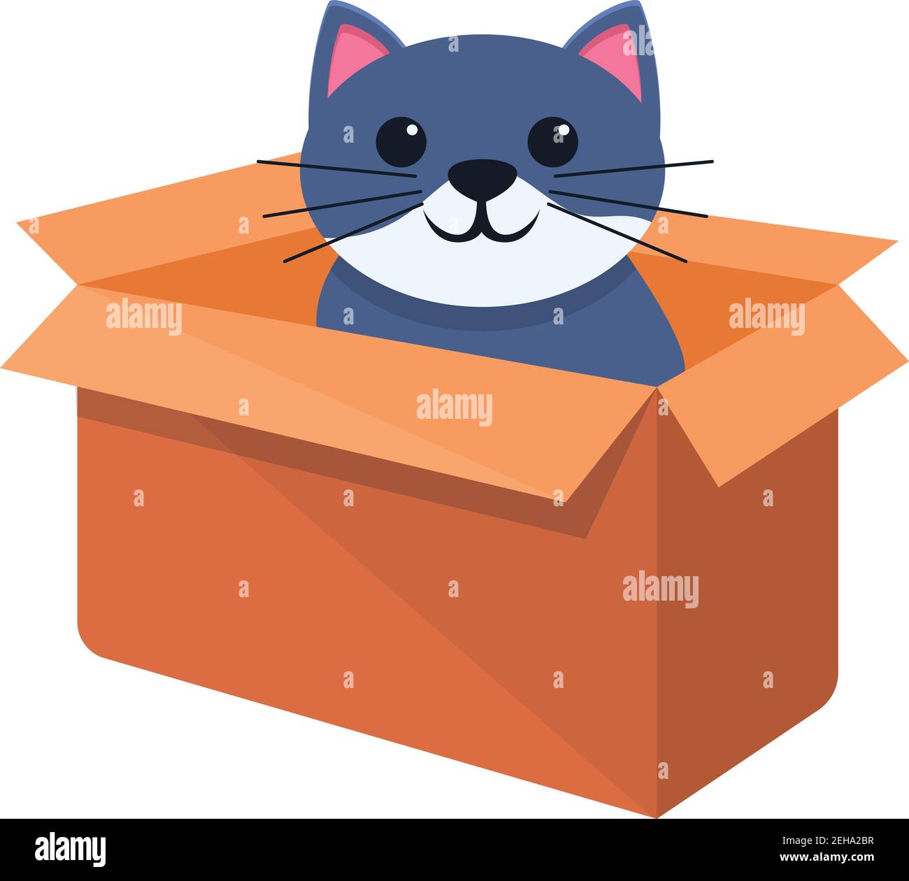 Cat play in box icon. Cartoon of cat play in box vector icon for web design  isolated on white background Stock Vector Image & Art - Alamy
