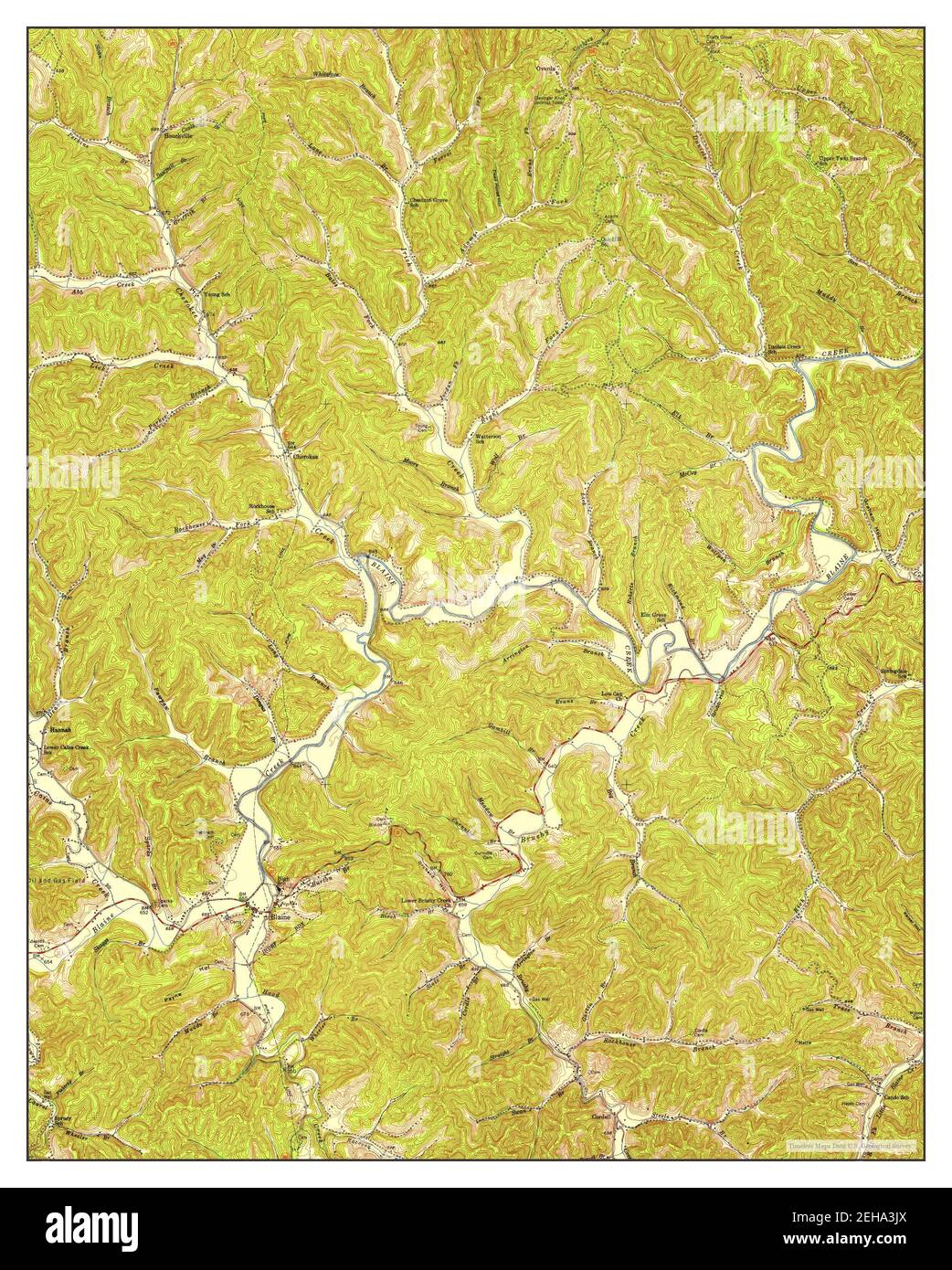 Blaine, Kentucky, map 1953, 124000, United States of America by