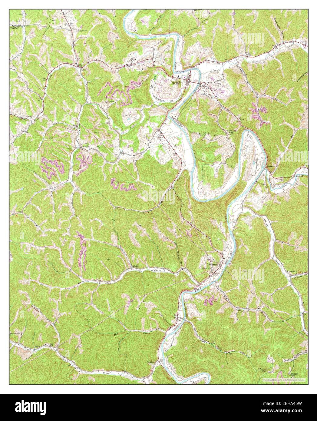 Booneville, Kentucky, map 1961, 124000, United States of America by