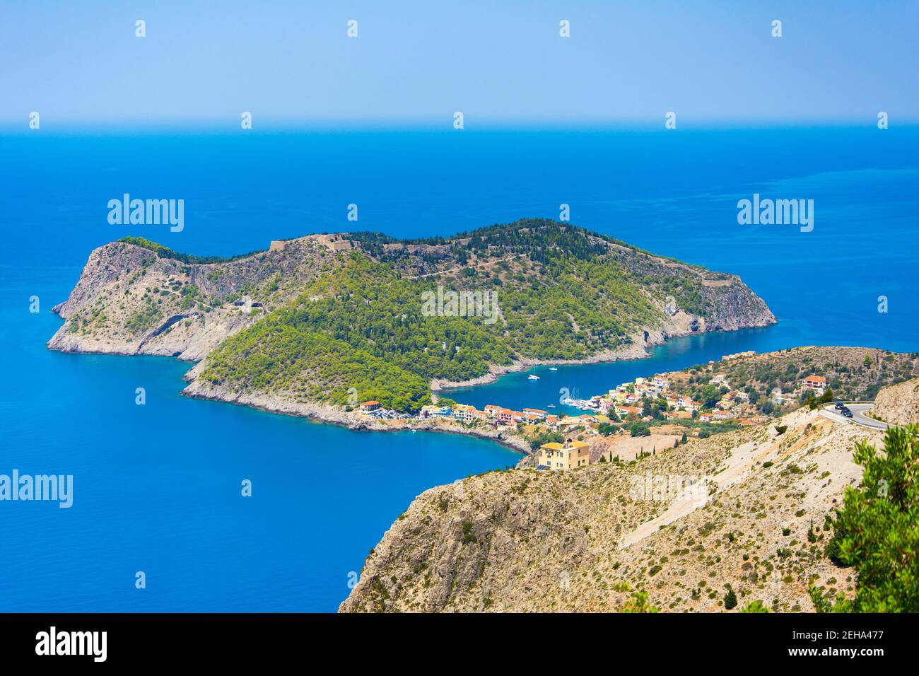 Picturesque Assos village in Kefalonia island, Greece Stock Photo