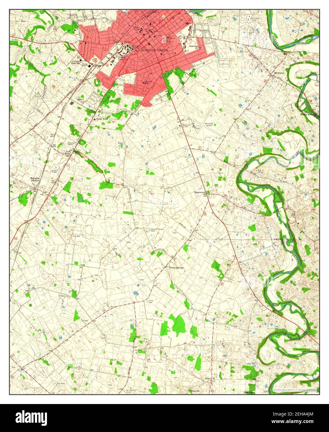 Bowling Green South, Kentucky, map 1959, 1:24000, United States of ...