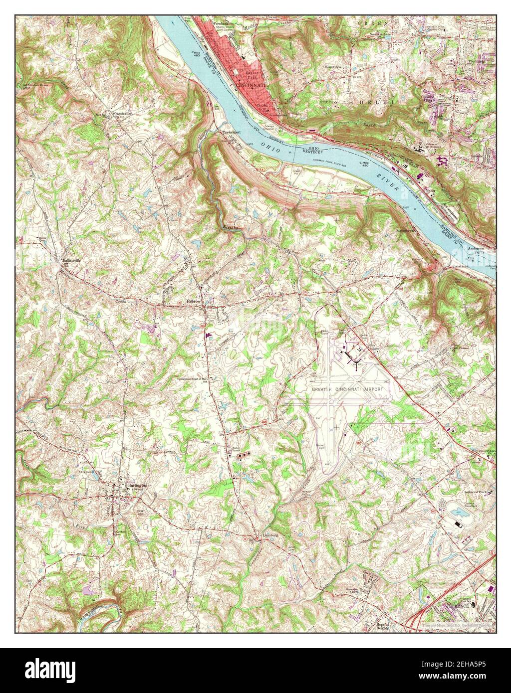 Burlington, Kentucky, map 1961, 124000, United States of America by