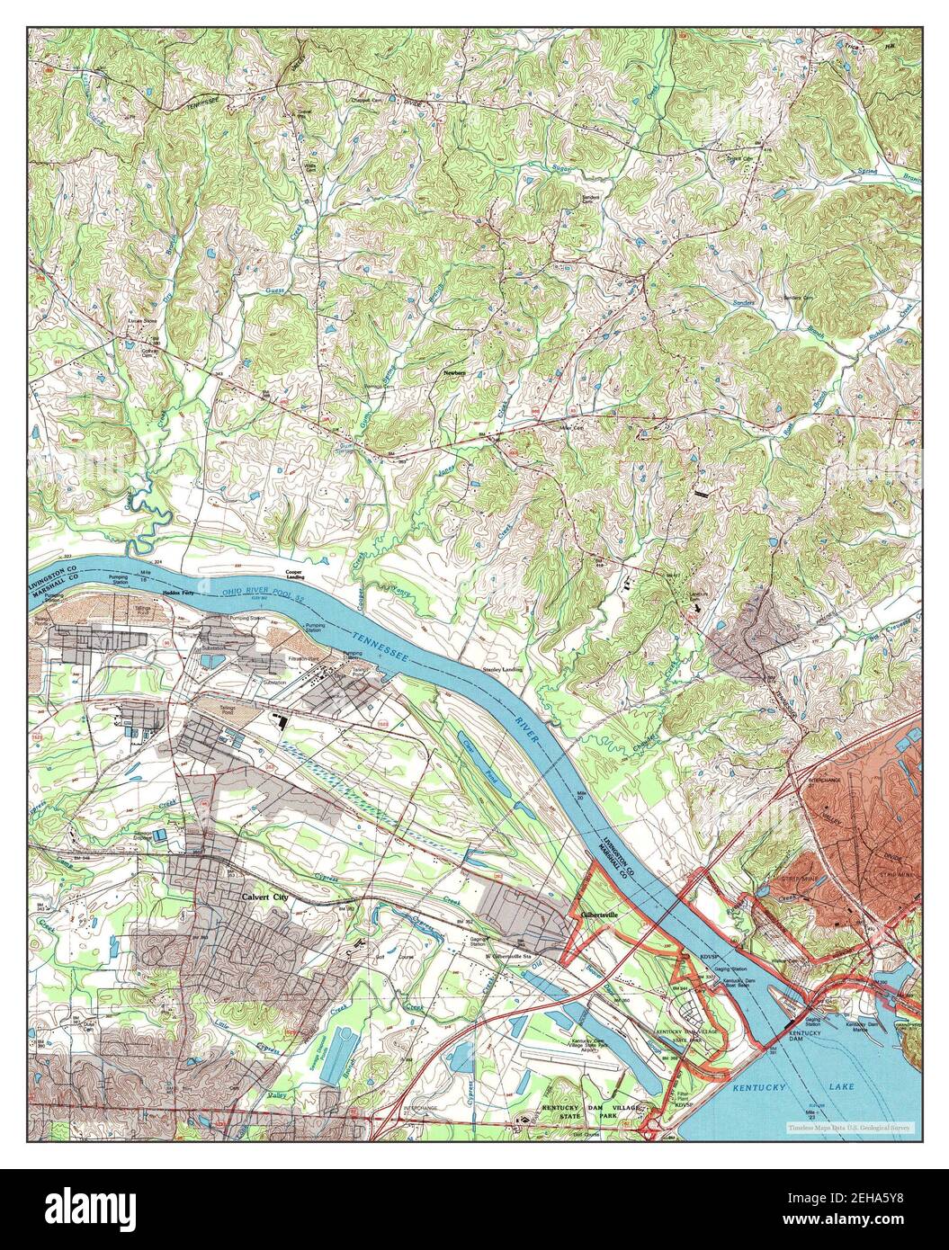 Calvert City, Kentucky, map 1993, 124000, United States of America by