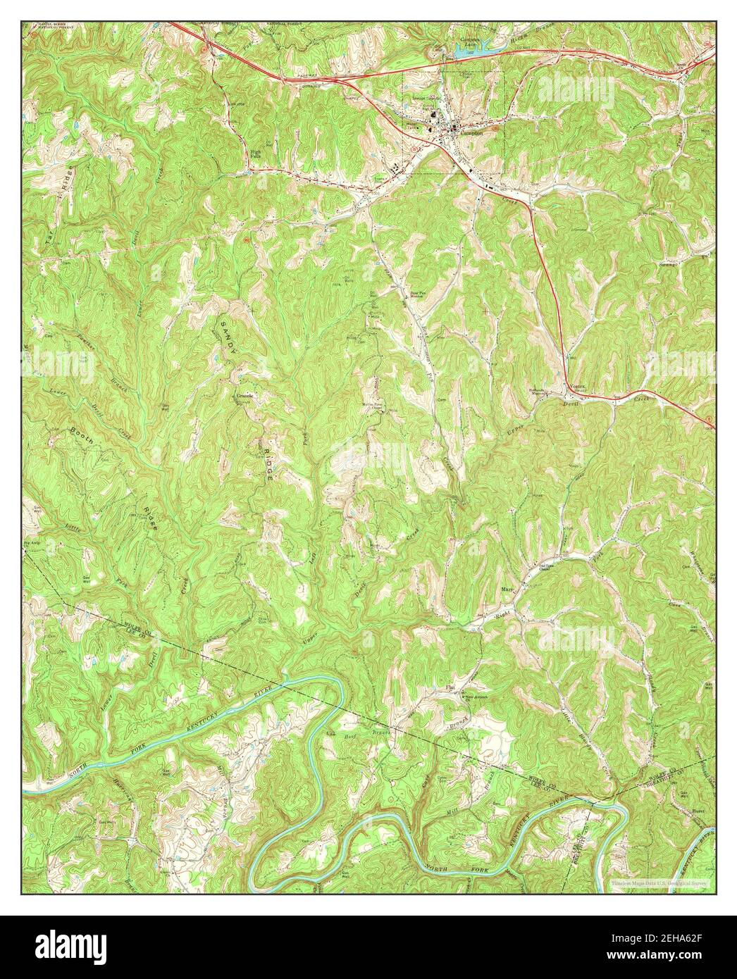 Campton, Kentucky, map 1972, 124000, United States of America by