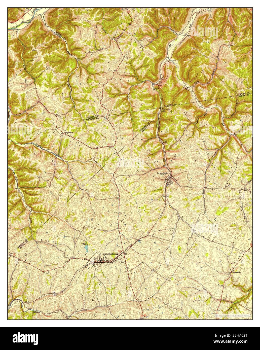 Map of campbellsburg hires stock photography and images Alamy