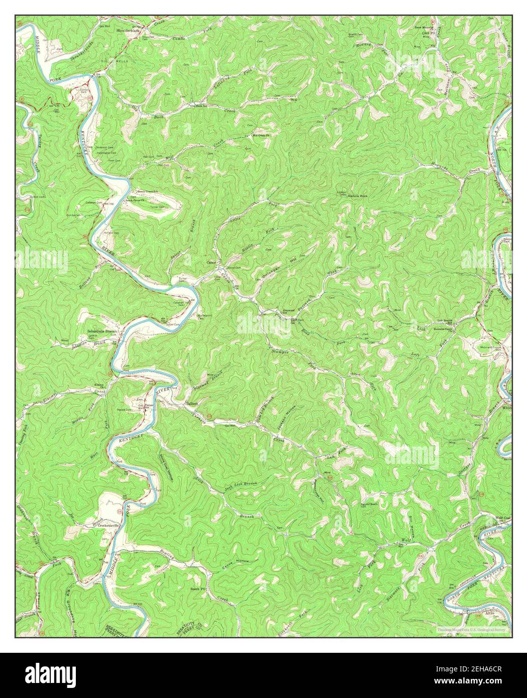 Canoe, Kentucky, map 1961, 124000, United States of America by