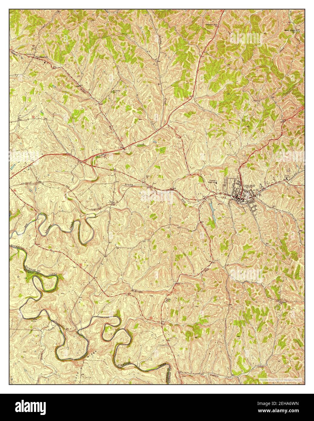 Carlisle, Kentucky, map 1953, 124000, United States of America by