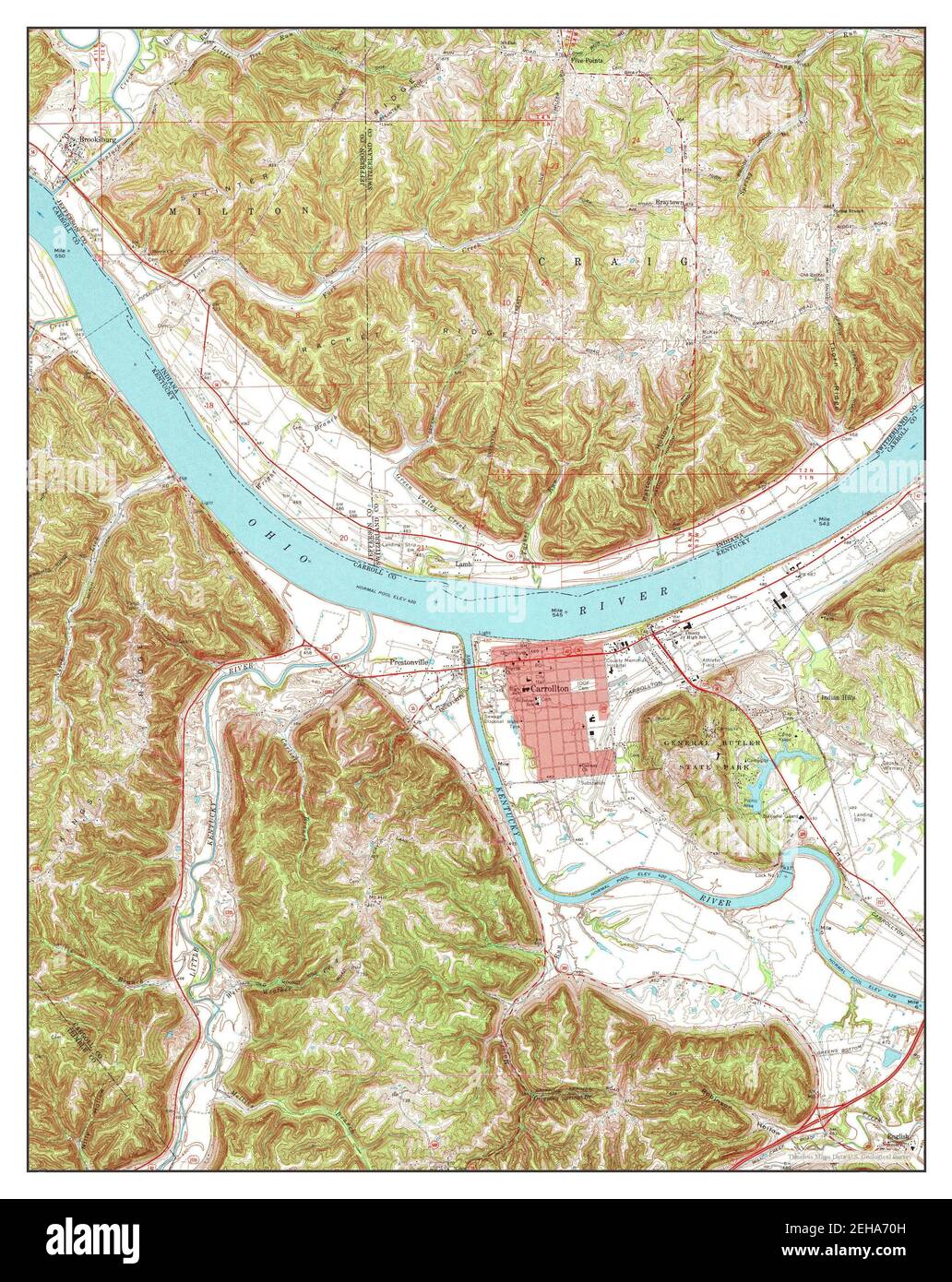 Carrollton, Kentucky, map 1967, 124000, United States of America by Timeless Maps, data U.S