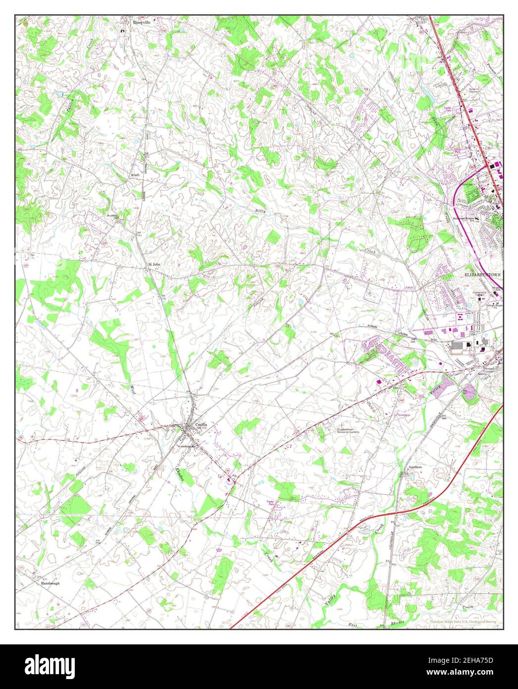 Cecilia, Kentucky, map 1967, 124000, United States of America by