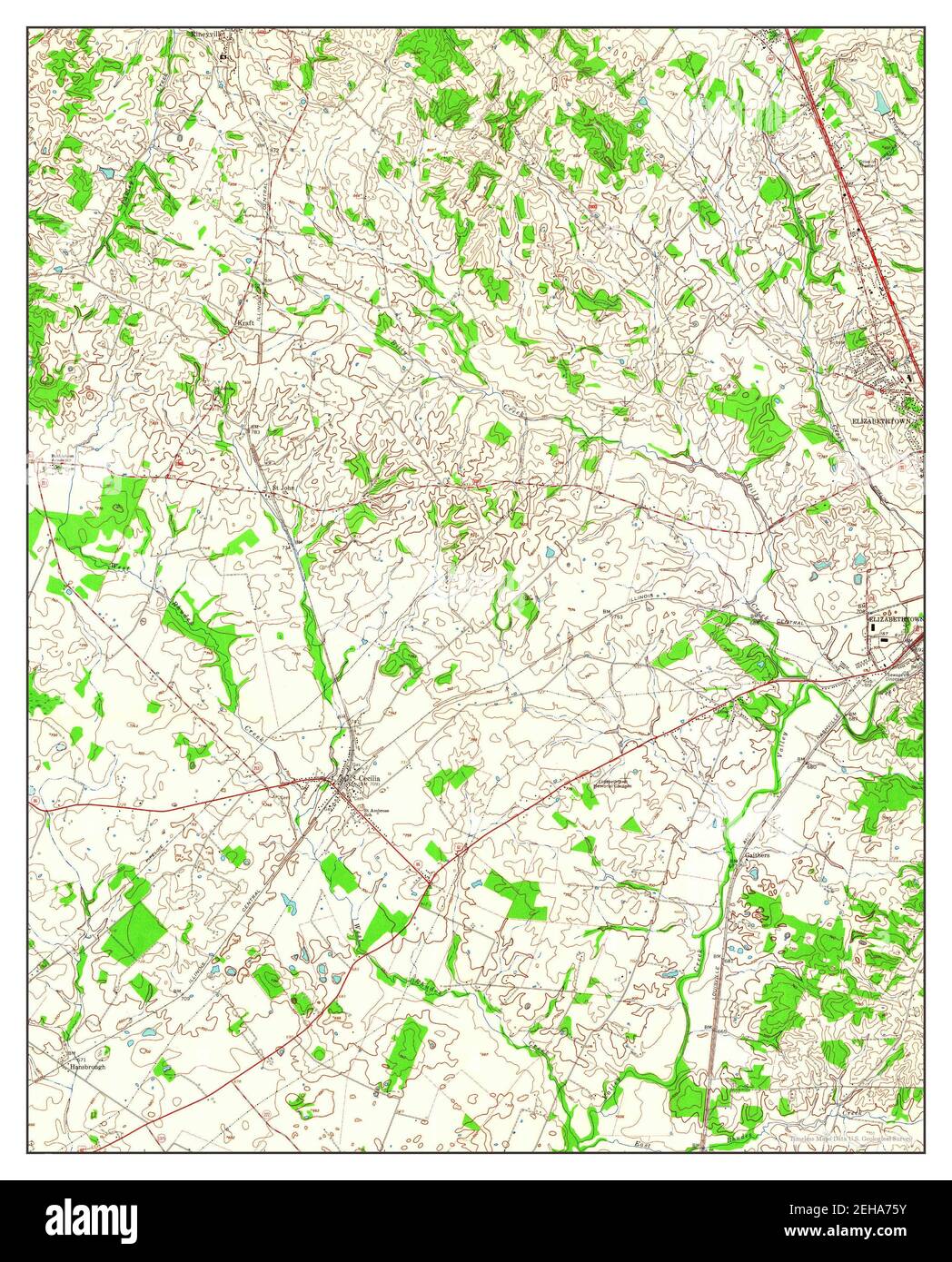 Cecilia, Kentucky, map 1960, 124000, United States of America by