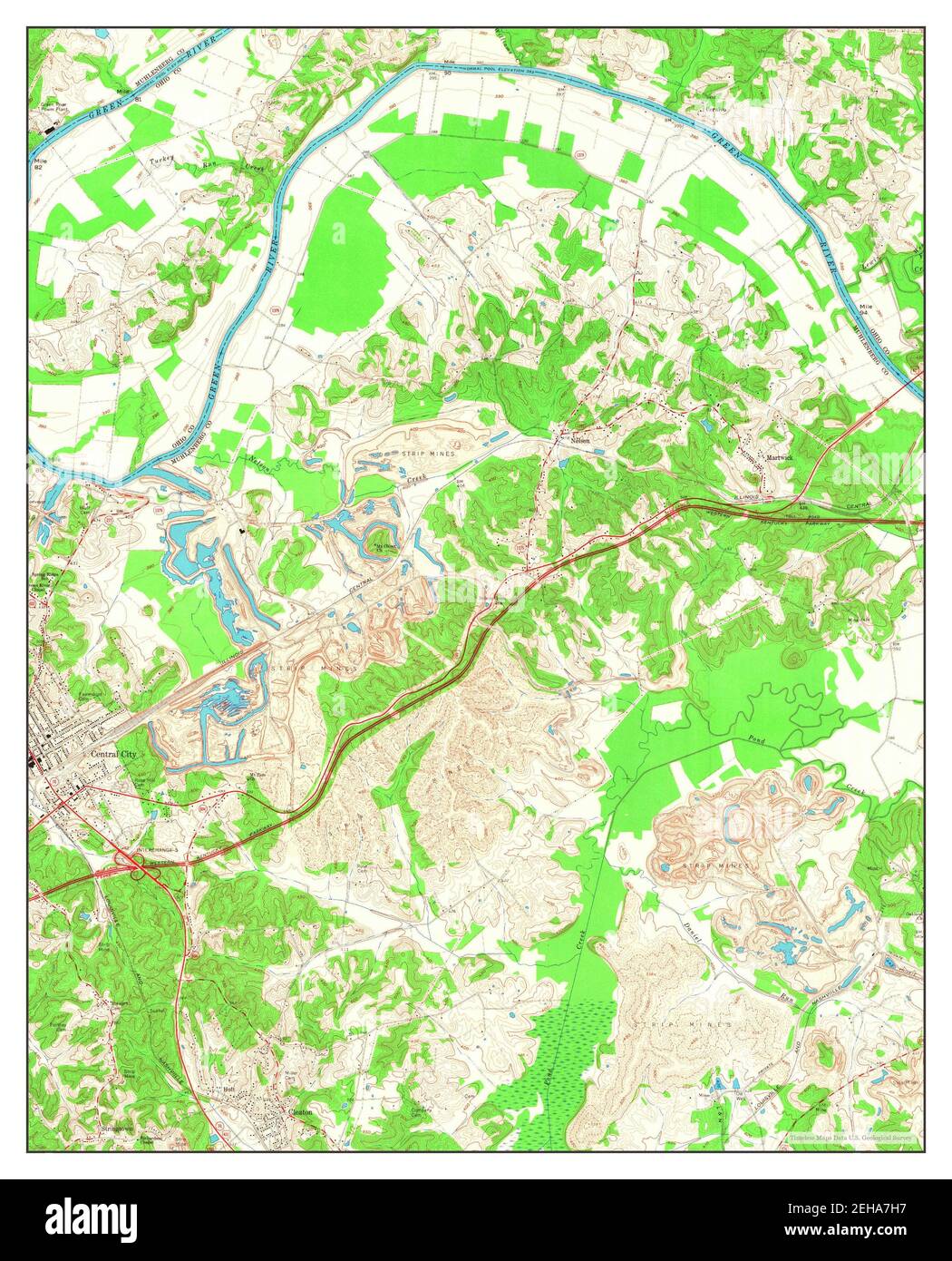 Central city kentucky map hires stock photography and images Alamy