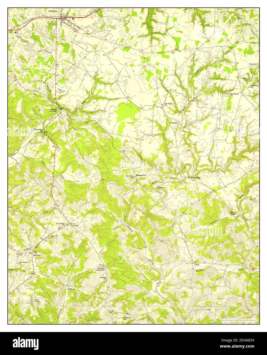 Clarkson, Kentucky, map 1954, 124000, United States of America by