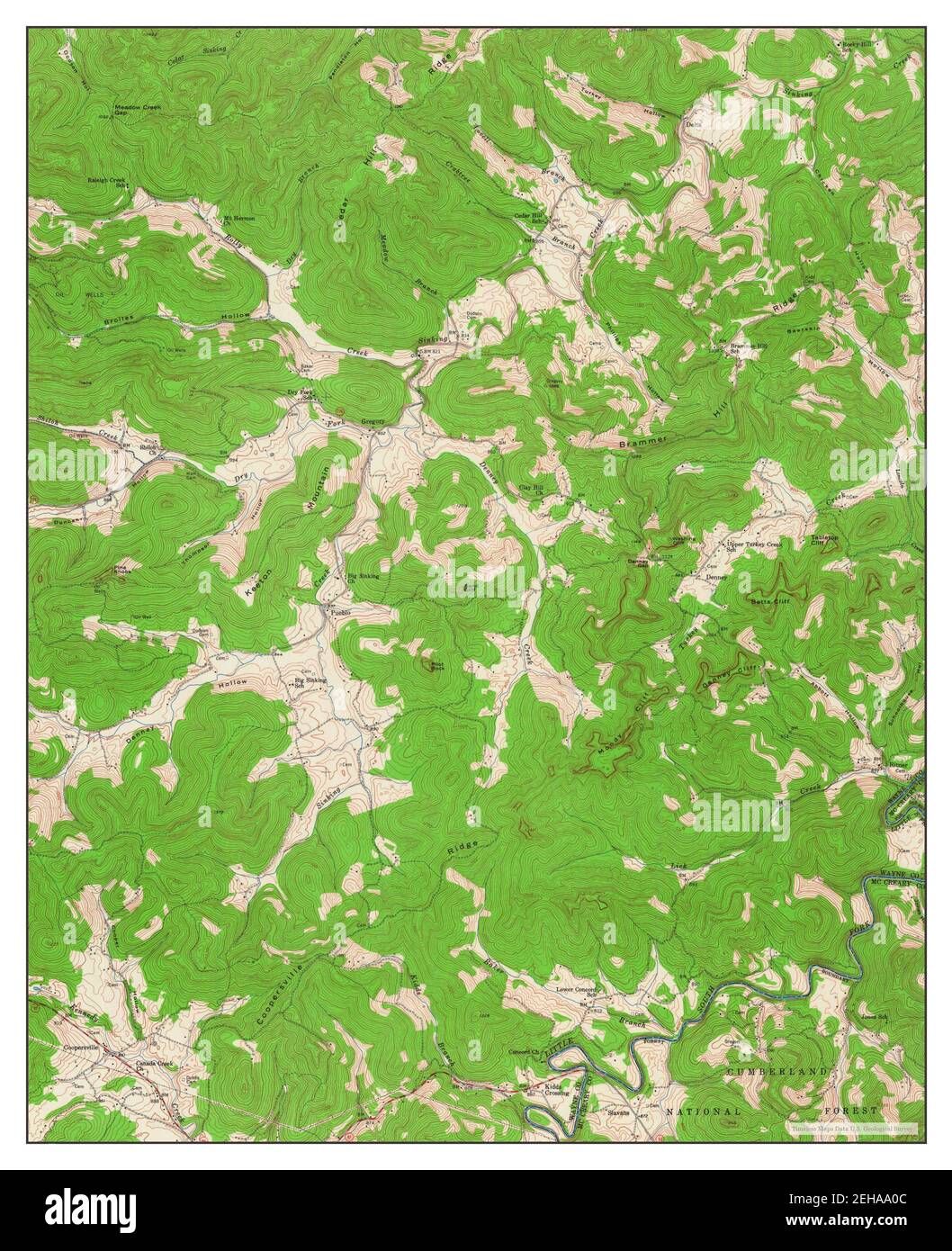 Coopersville, Kentucky, map 1954, 124000, United States of America by