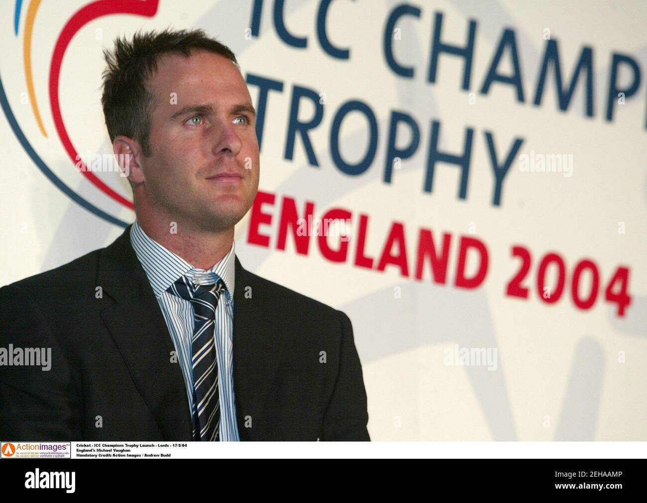 Cricket - ICC Champions Trophy Launch - Lord's  - 17/5/04  England's Michael Vaughan   Mandatory Credit: Action Images / Andrew Budd Stock Photo