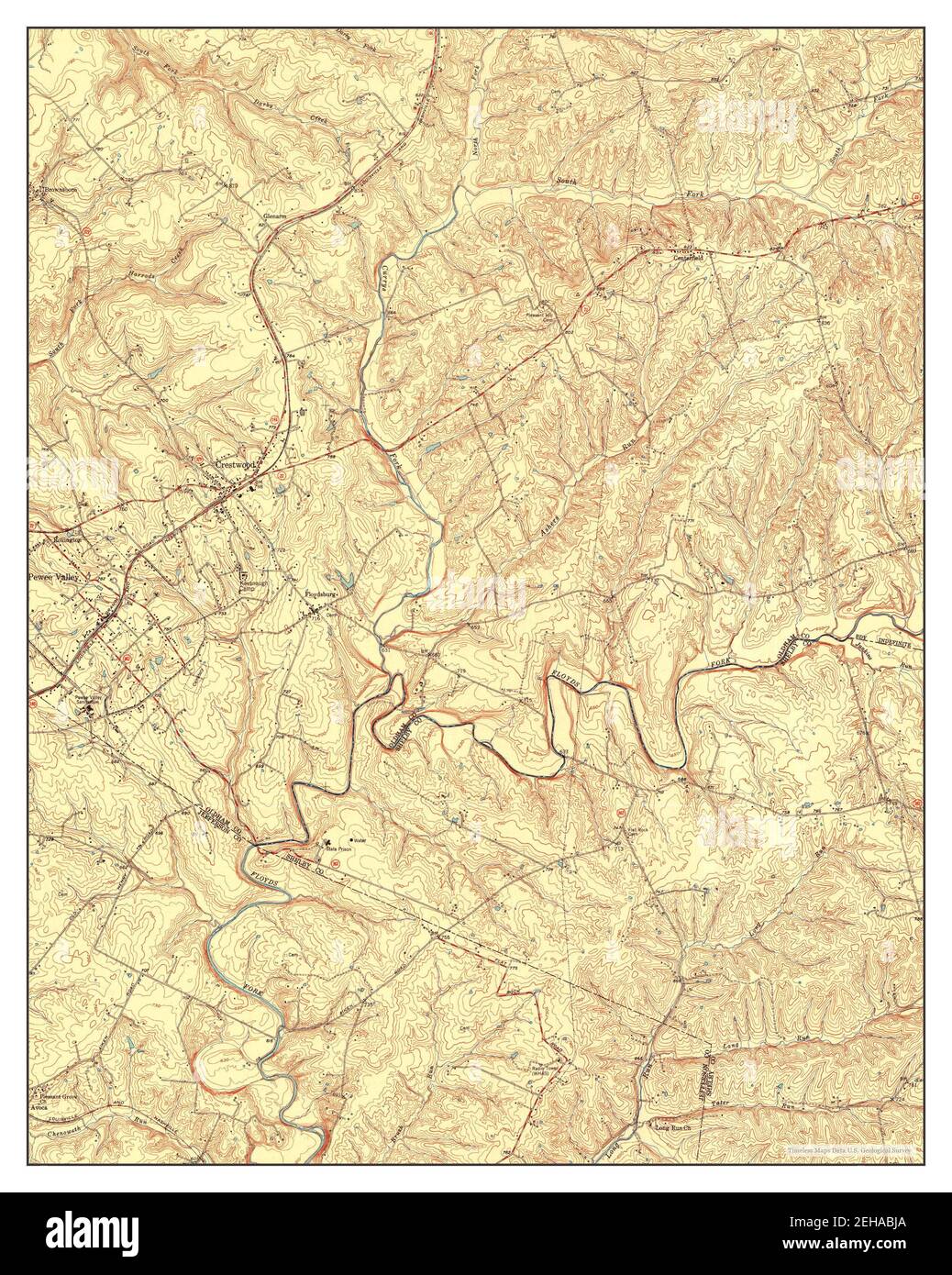 Crestwood, Kentucky, map 1951, 124000, United States of America by