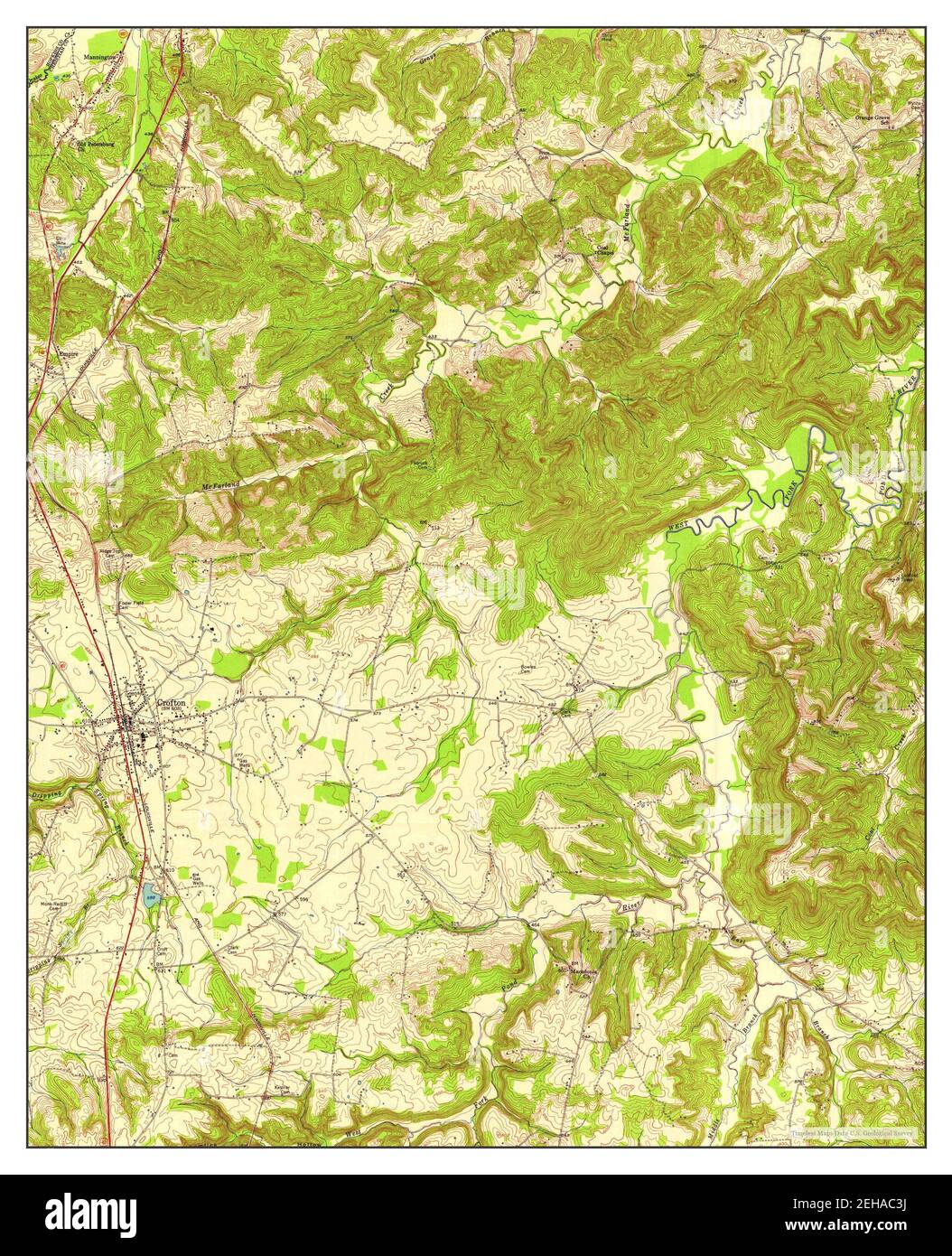 Crofton, Kentucky, map 1952, 124000, United States of America by