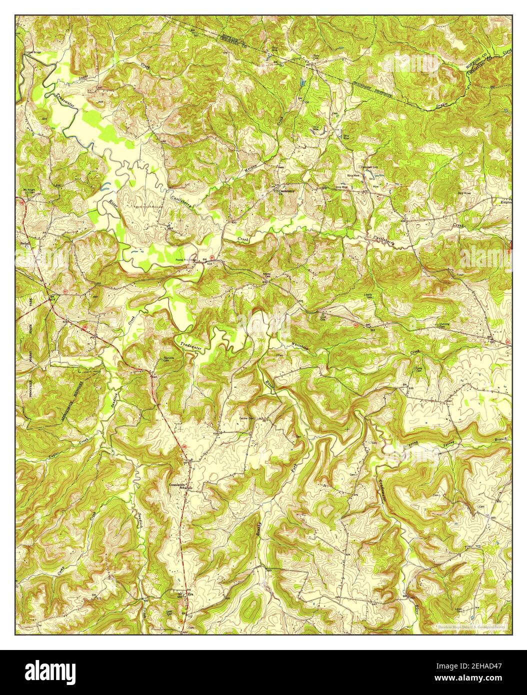 Dawson Springs SE, Kentucky, map 1953, 124000, United States of America by Timeless Maps, data