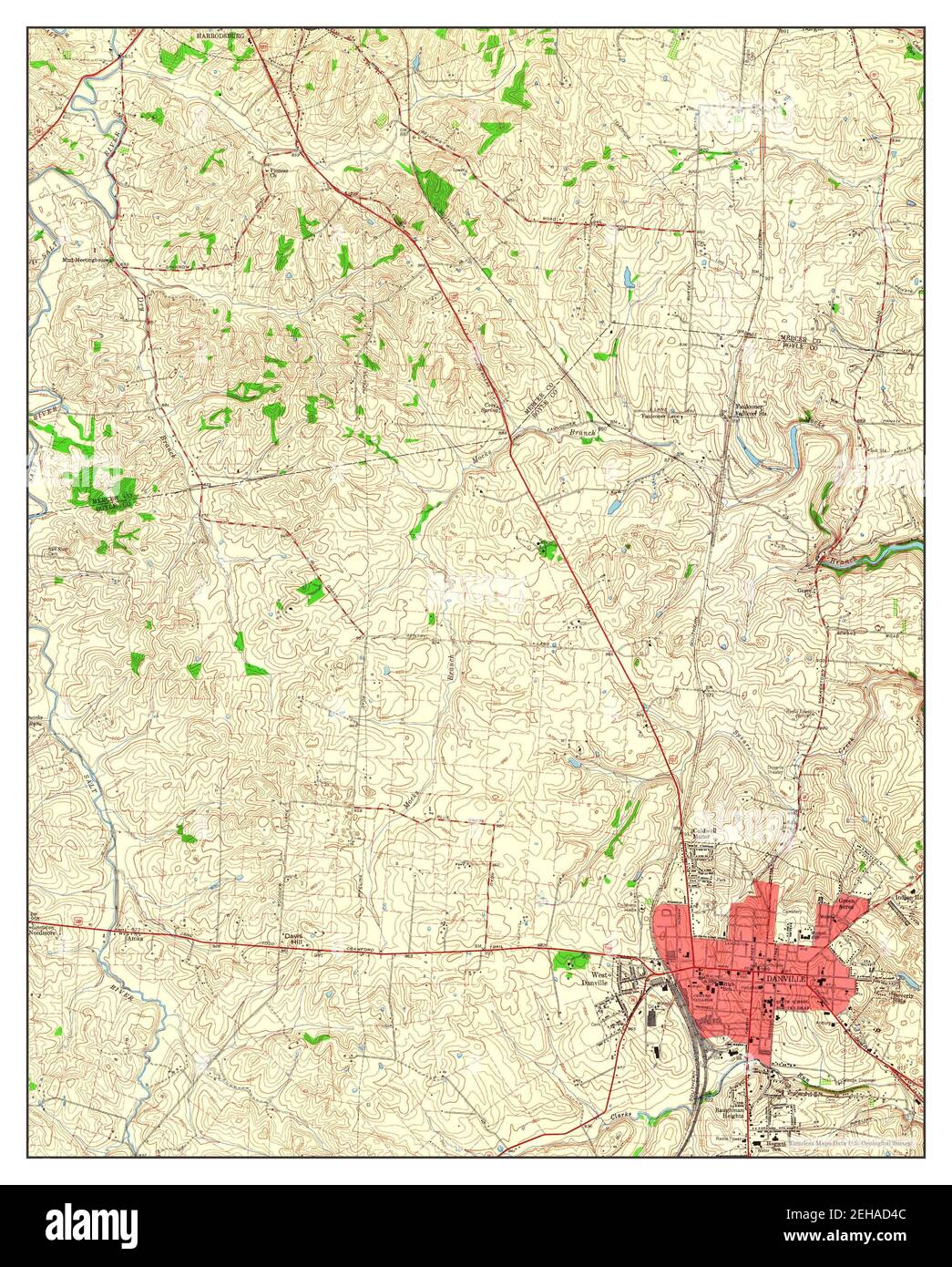 Map of danville kentucky hi res - Danville Kentucky Map 1959 124000 United States Of America By Timeless Maps Data Us Geological Survey 2EHAD4C