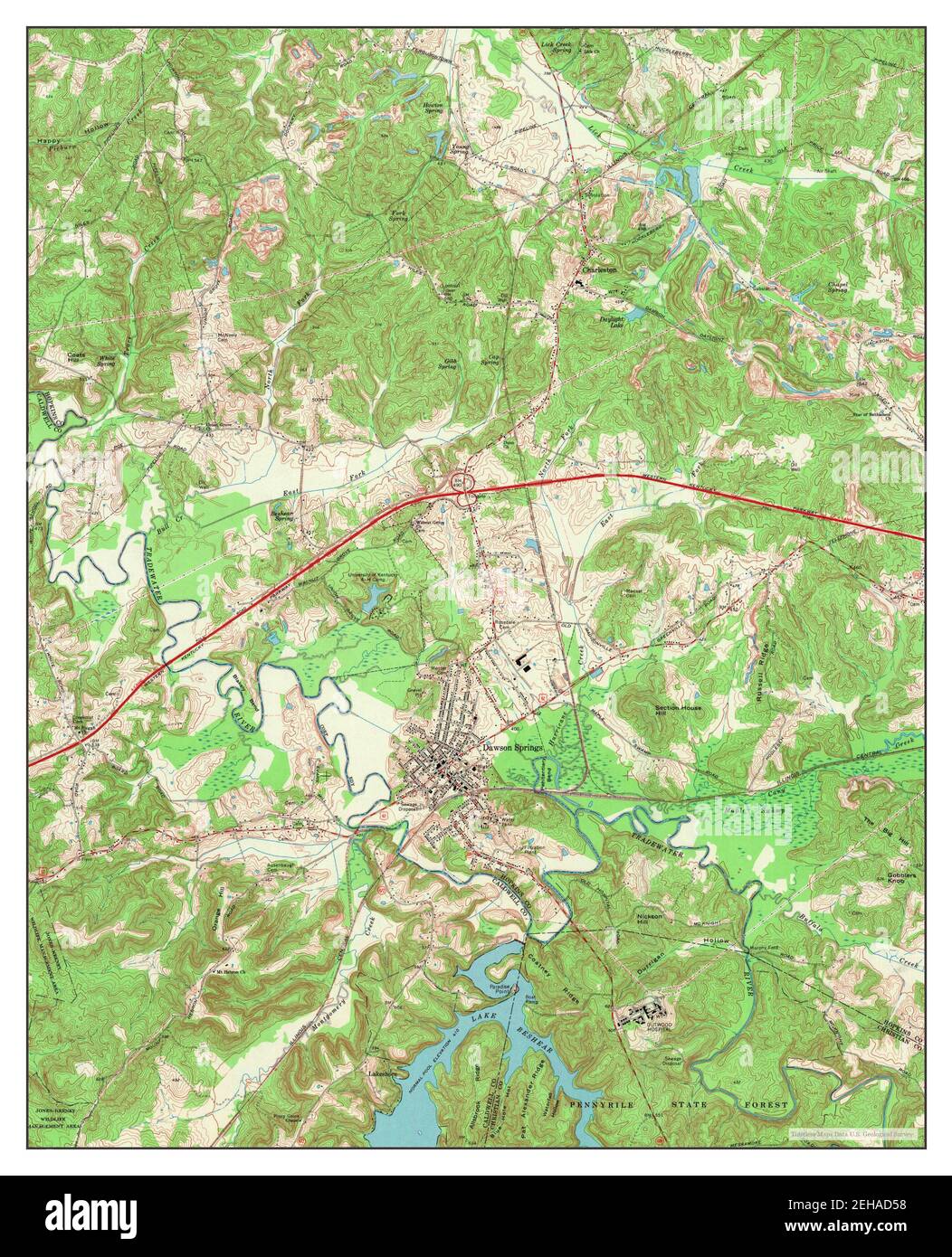 Map of dawson springs hires stock photography and images Alamy