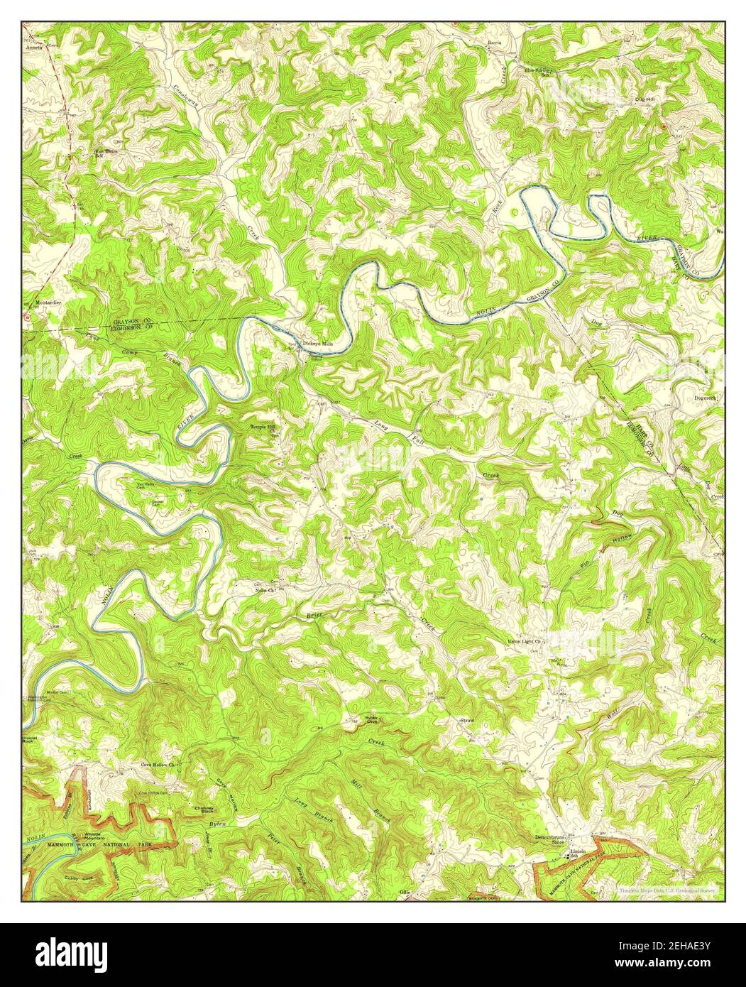Dickeys Mills, Kentucky, map 1954, 1:24000, United States of America by Timeless Maps, data U.S. Geological Survey Stock Photo