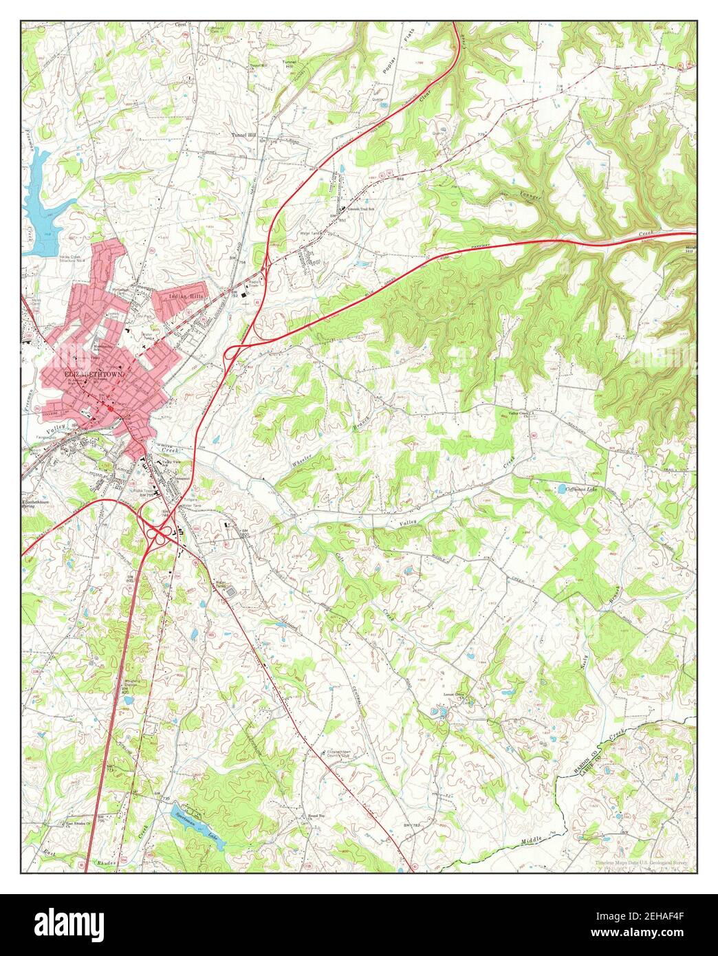 Elizabethtown, Kentucky, map 1967, 124000, United States of America by